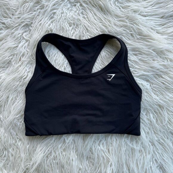 Gymshark Essential Racerback Sports Bra Black Size Medium - Picture 1 of 7